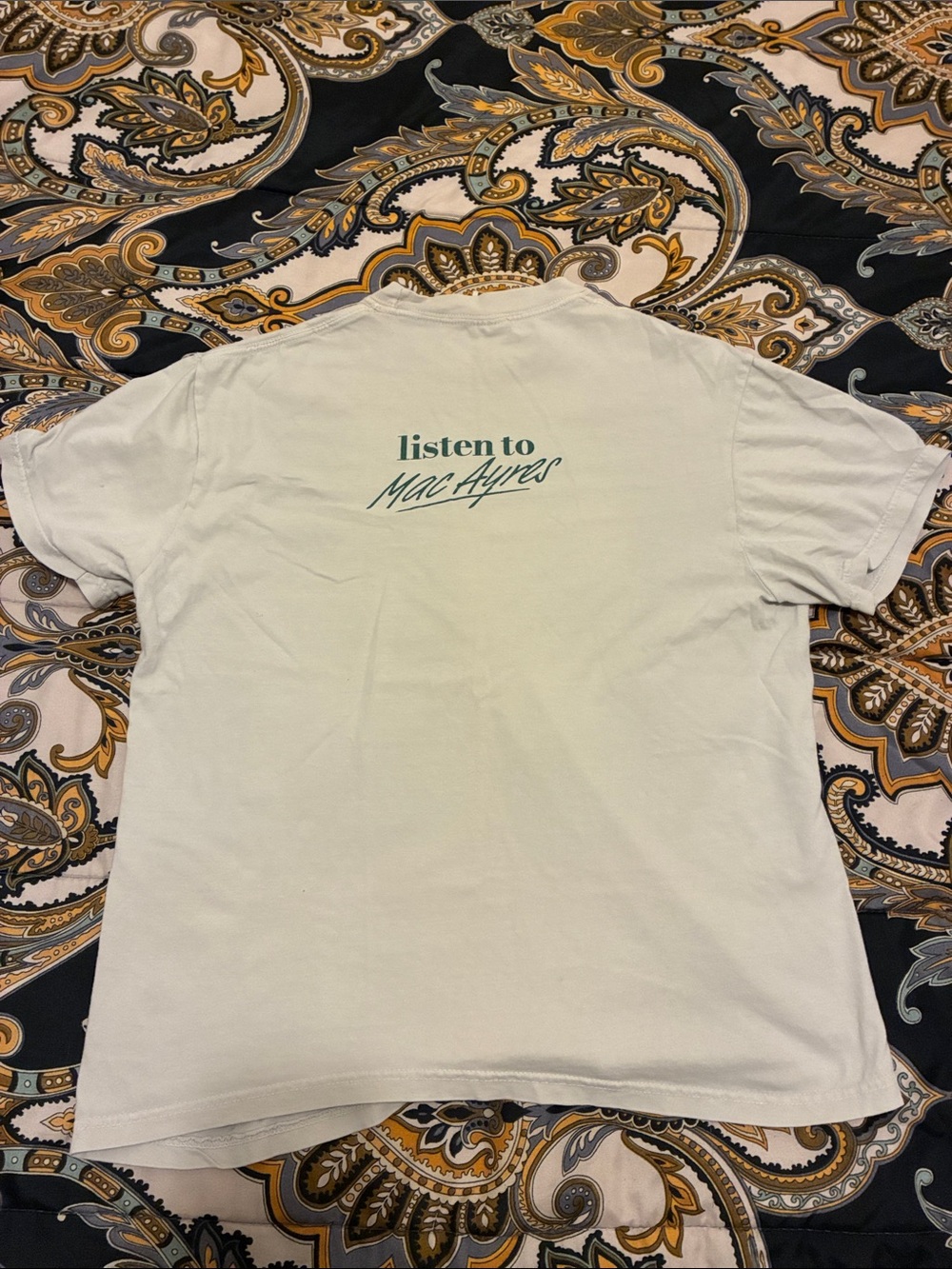 Comfort Colors "Listen to Mac Ayres" White Back-Print Tee